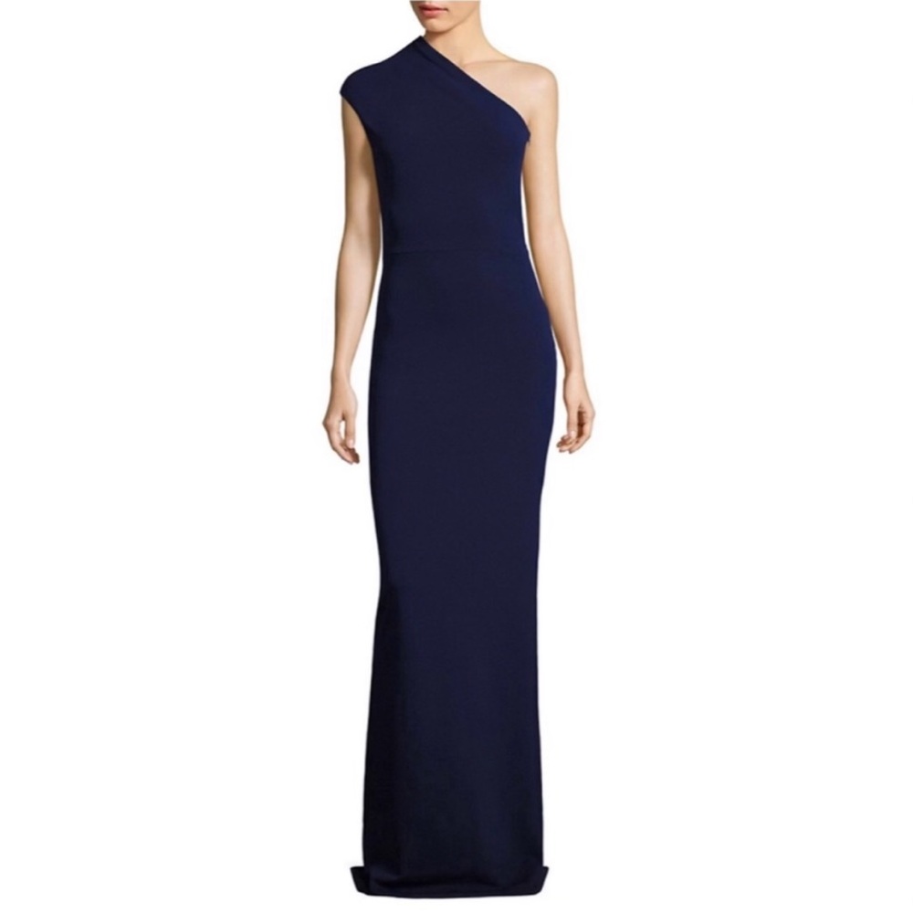 Solace London- NEW! One-Shoulder Navy Gown